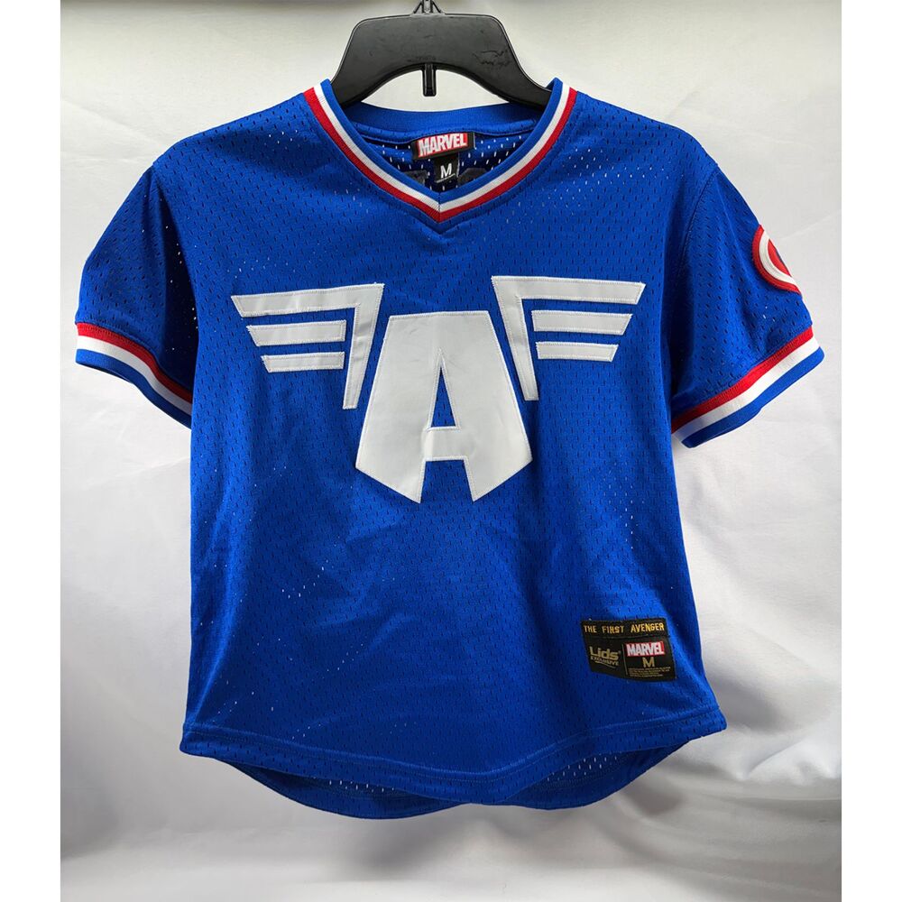 Marvel Captain America Rogers 41 Jersey Youth M 10/12 Lids Exclusive Avengers